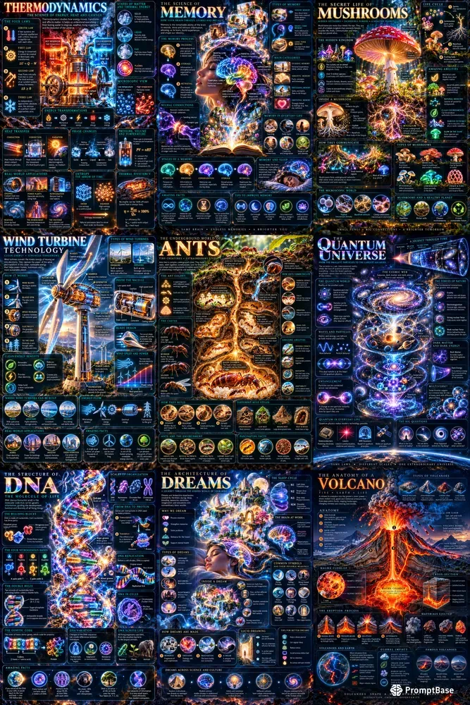 Neon Encyclopedia Infographics