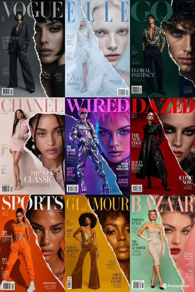 Torn Paper Dual Scale Magazine Covers