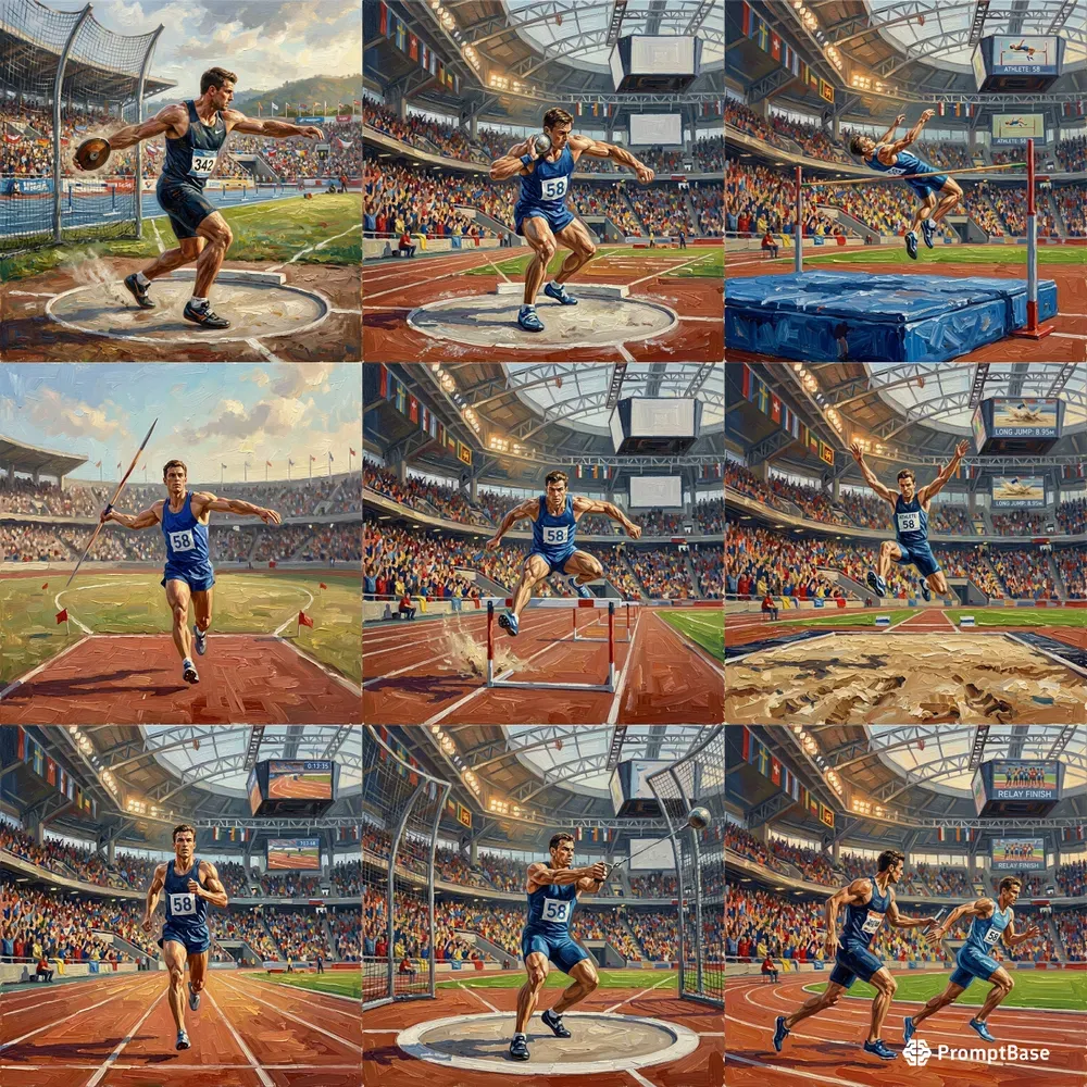 Athletes In Action Oil Paintings