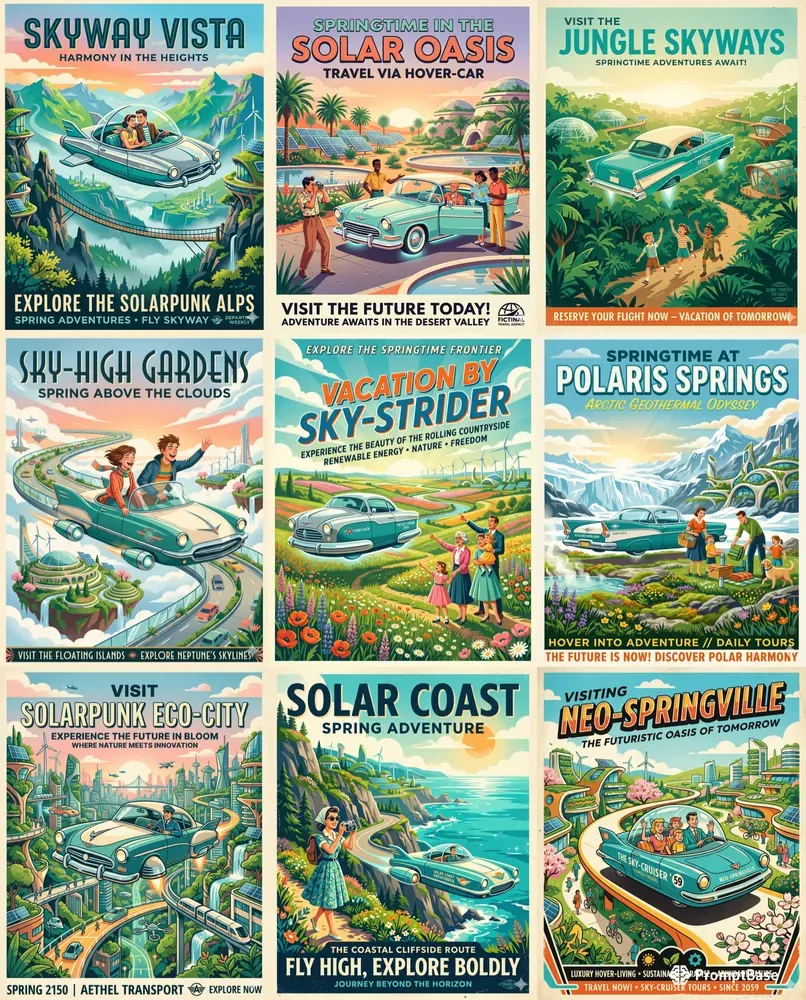 Retro Futuristic Spring Journeys