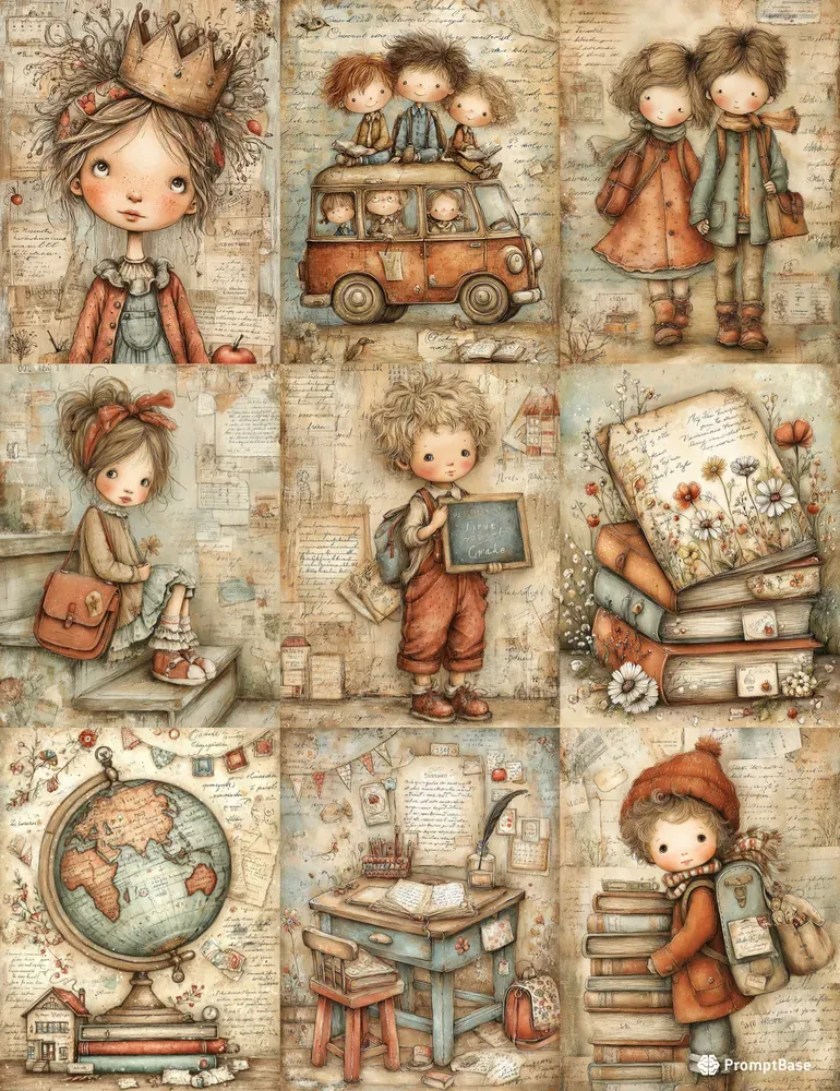 Back To School Junk Journal Ephemera
