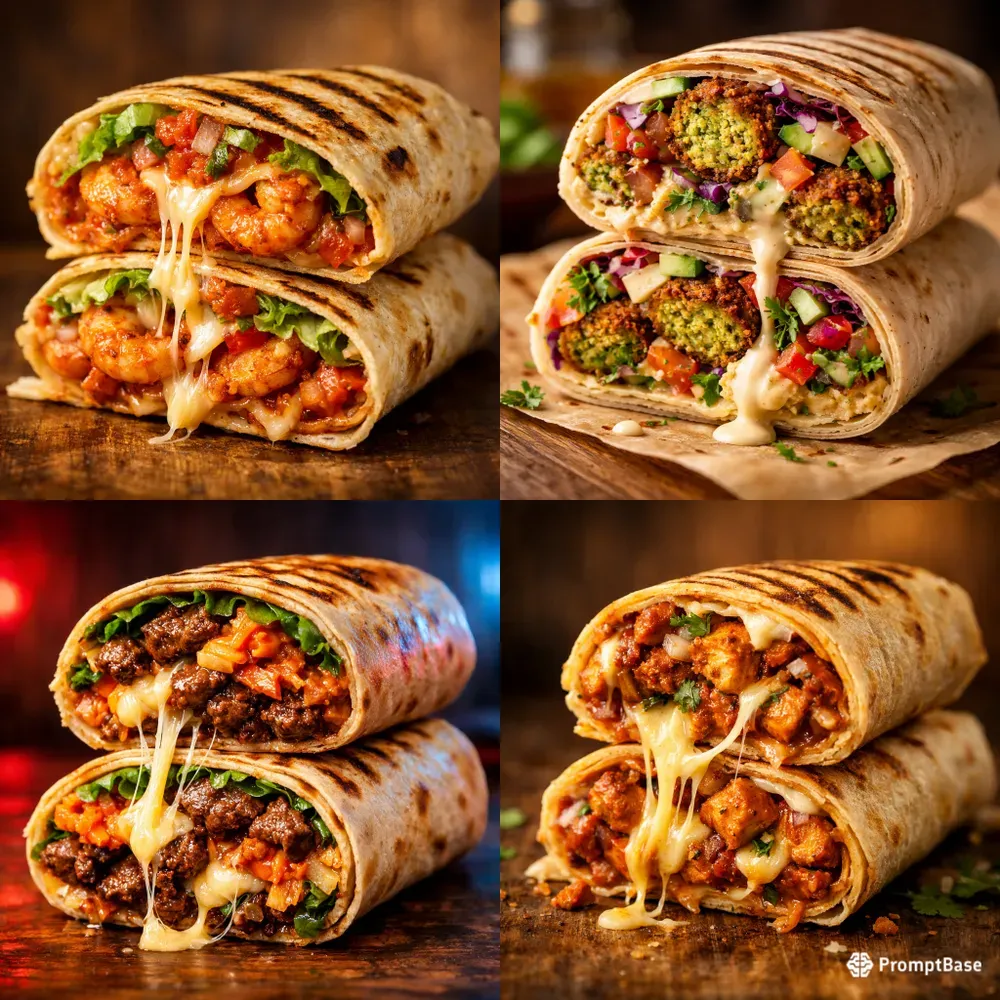 Cinematic Stuffed Wrap Foods
