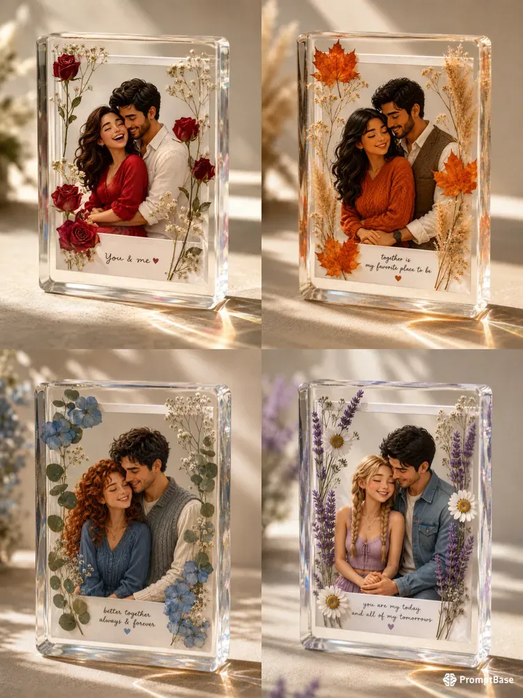 3D Transparent Acrylic Couple Photos