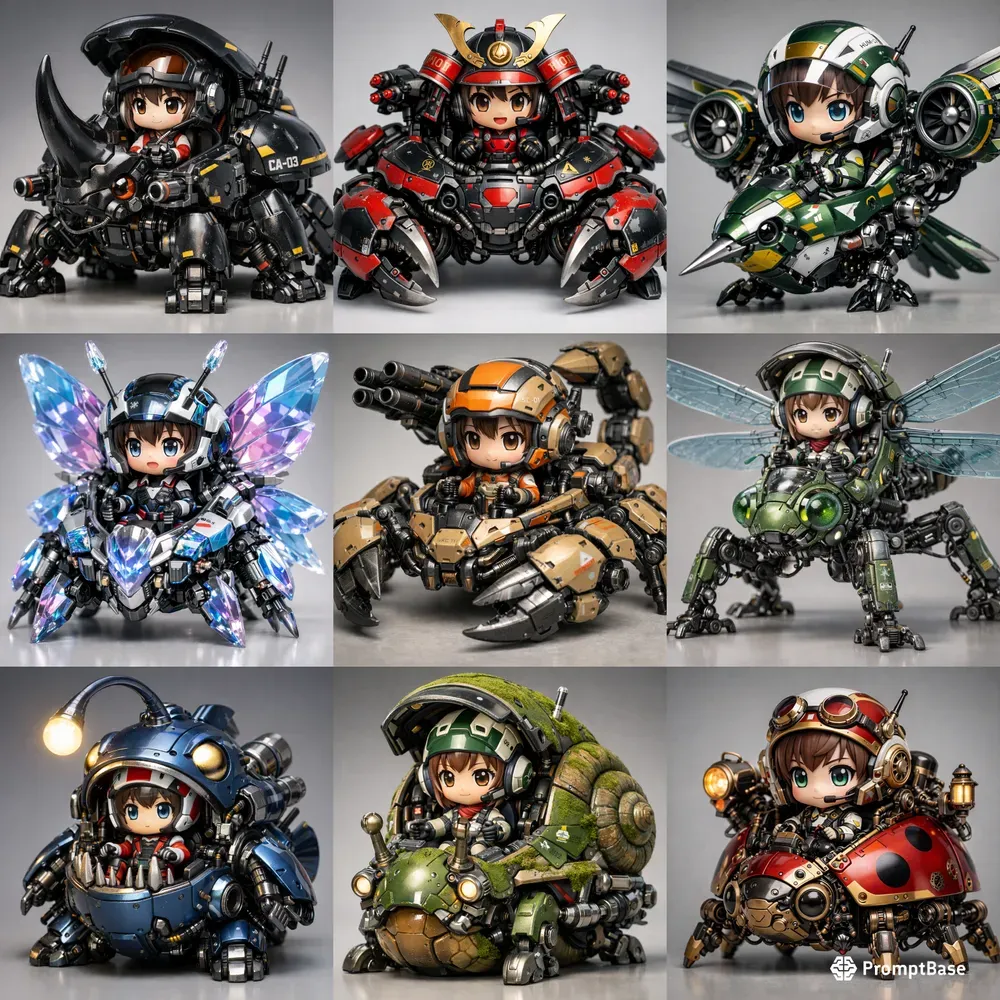 Chibi Mecha Creature Vehicles