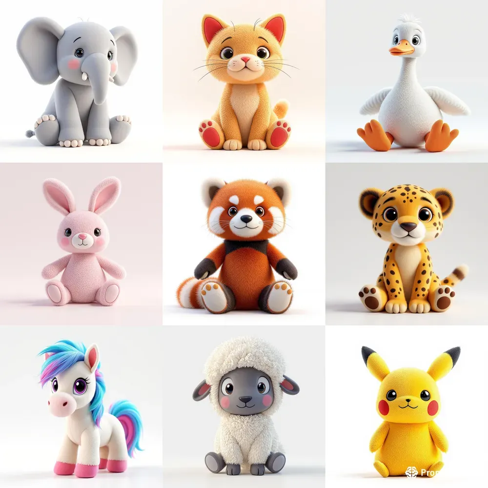 3D Plush Toy Animals Stuffed Toys