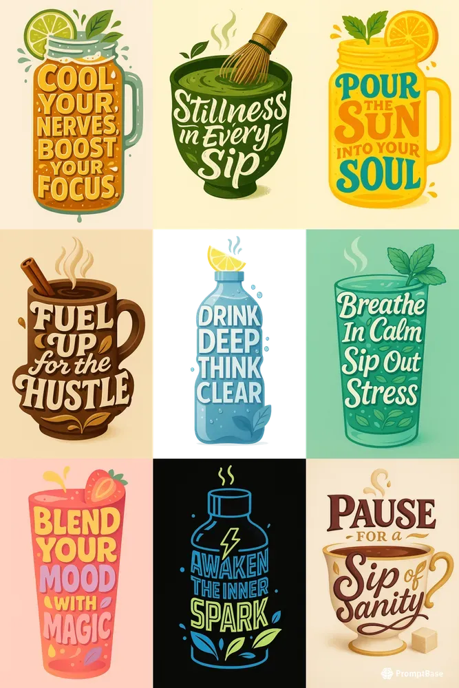 3D Typographic Beverage Poster Templates