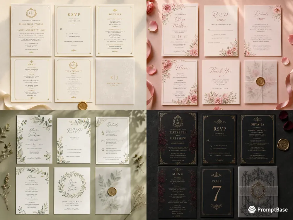 Wedding Stationery Mockup Card Sets Gpts