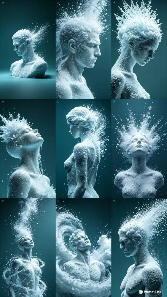 Icy Particle Bust Sculptures