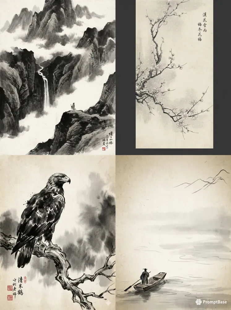 Zen Ink Wash Painting Generator