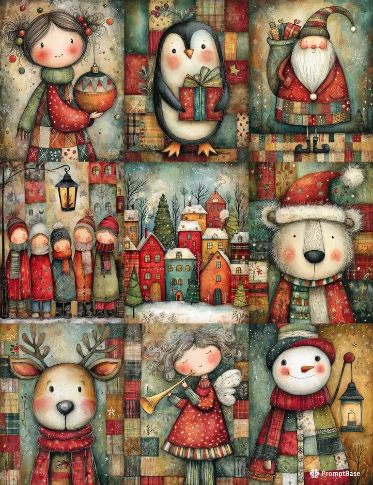 Christmas Plaid Junk Journal Pages