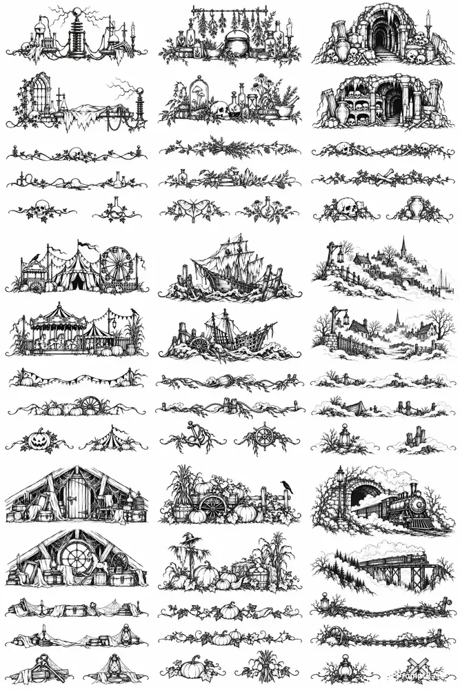 Halloween Chapteropening Ornament Sets