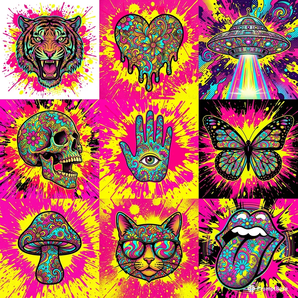 Psychedelic Neon Pop Art