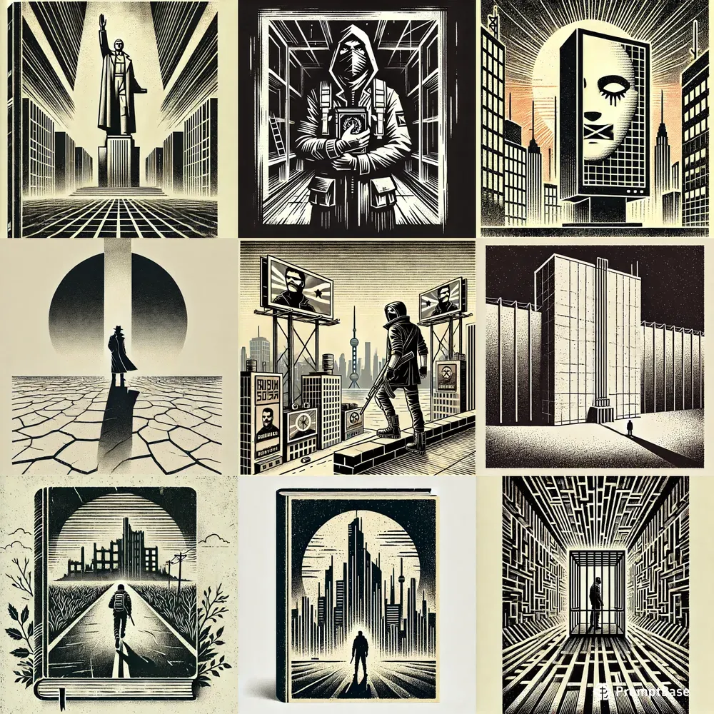 Minimalist Dystopian Book Cover Concepts