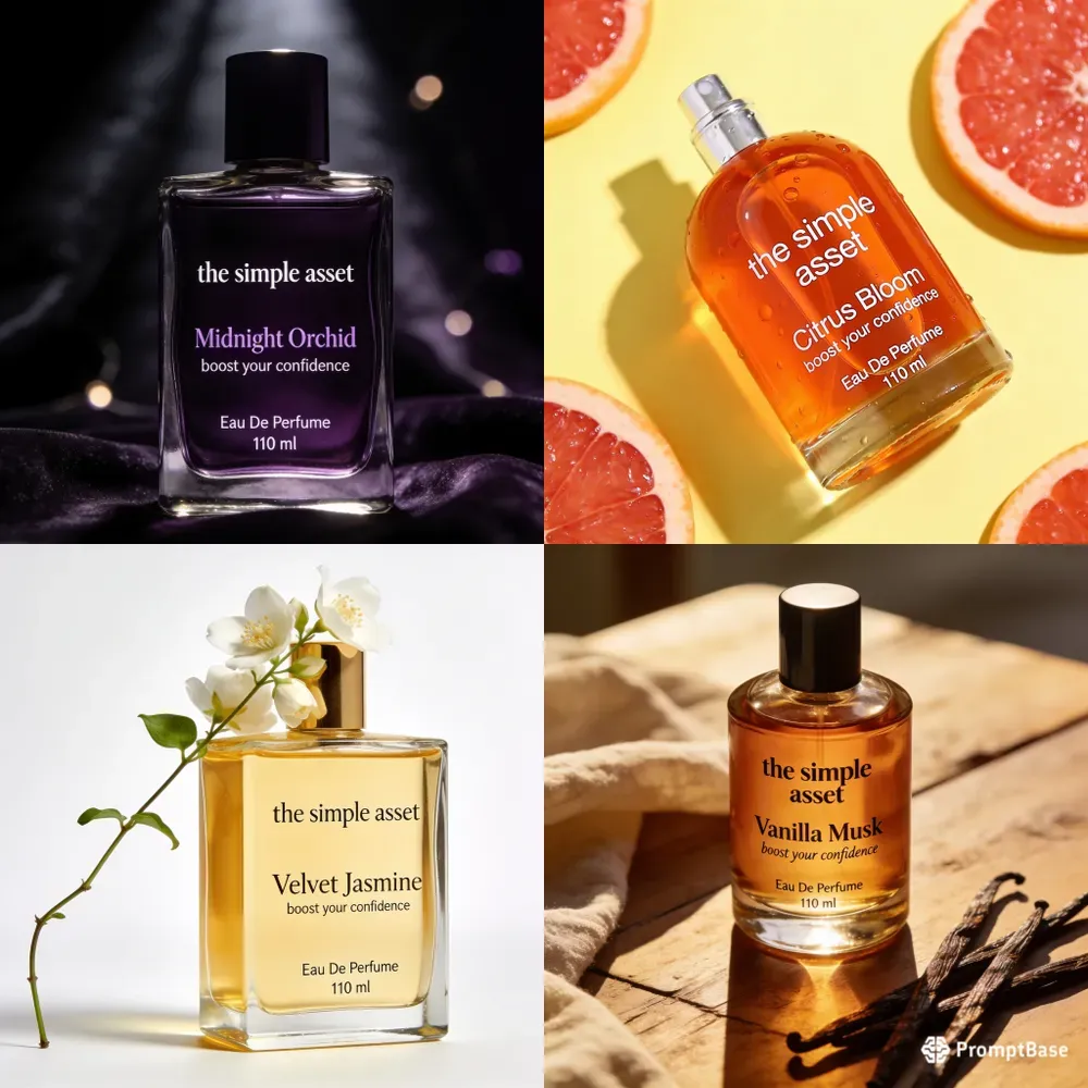 Realistic Perfume Bottle Photoshoots