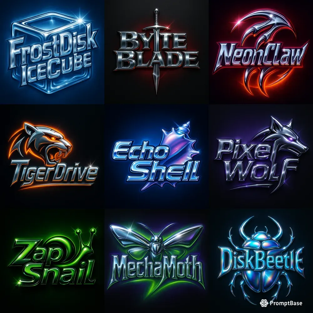 Cyber Y2k Logos With Iconic Mashups