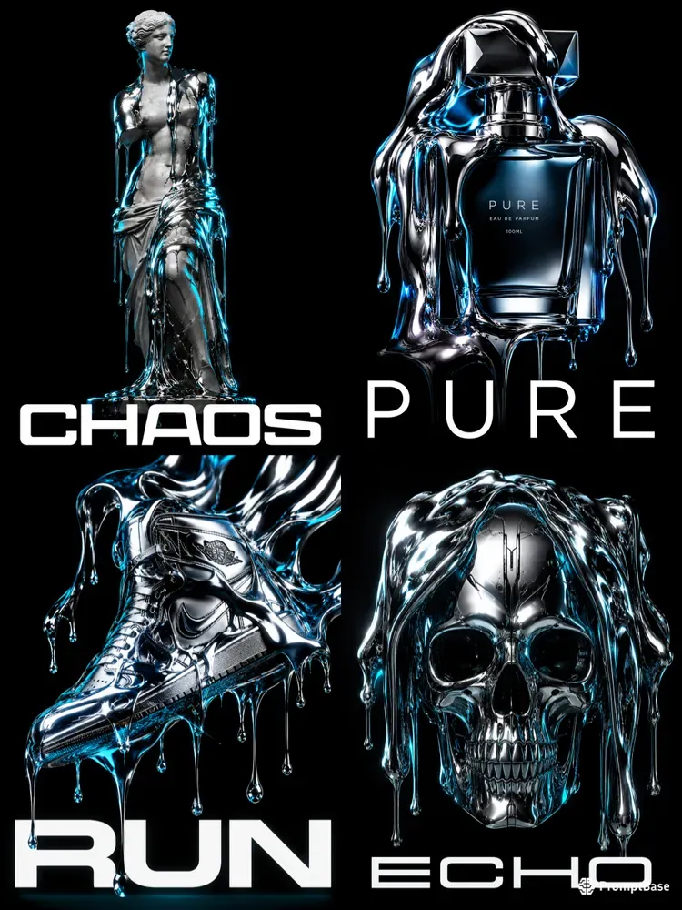 Avantgarde Liquid Chrome Posters