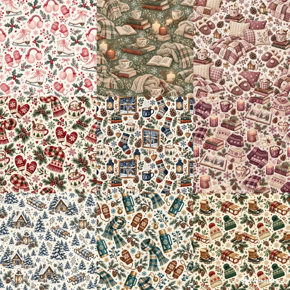 Cozy Snow Days Seamless Patterns