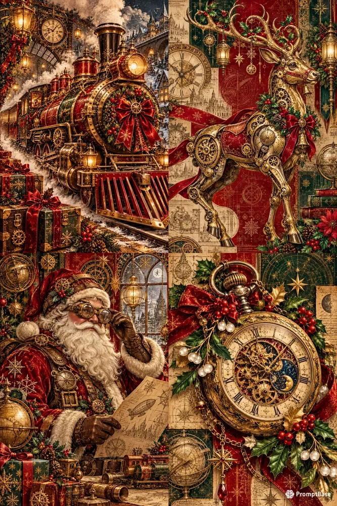 Victorian Steampunk Christmas Ephemera