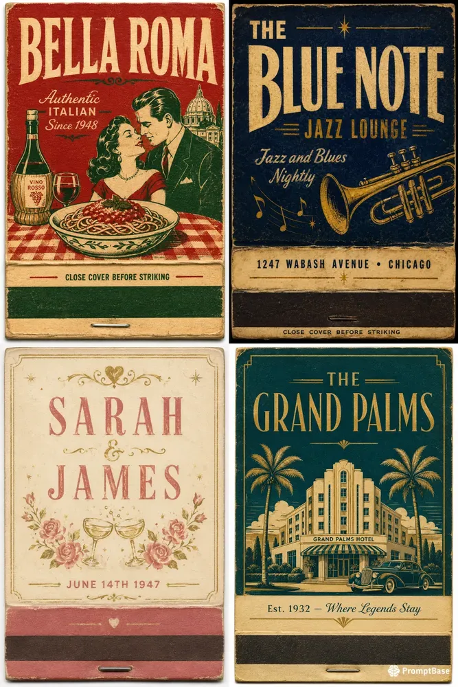 Retro Matchbook Cover Generator