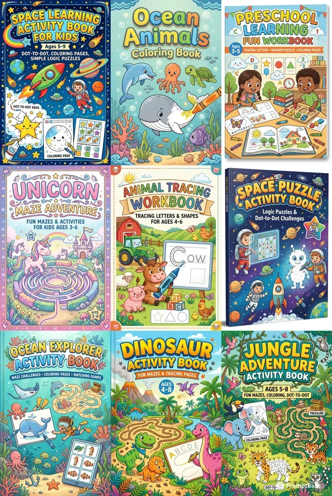 Kids Activity Book Cover Generator