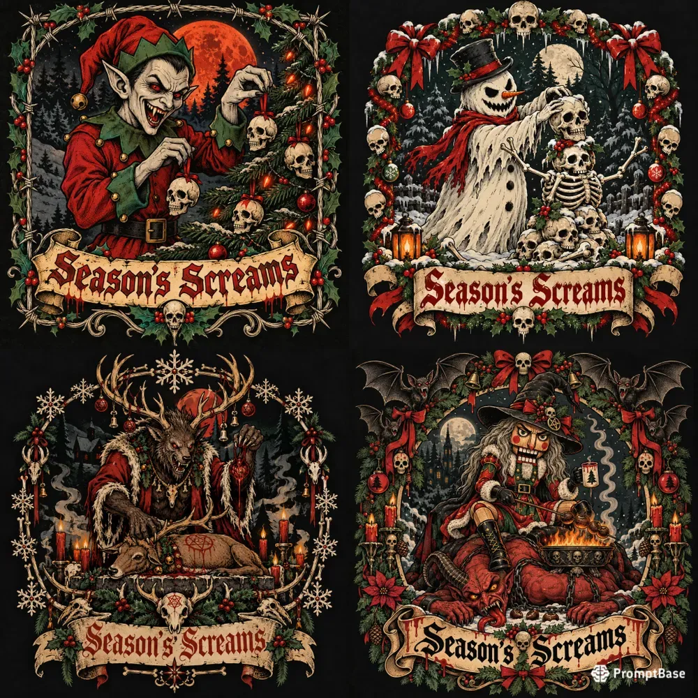 Holiday Horror Tshirt Designs