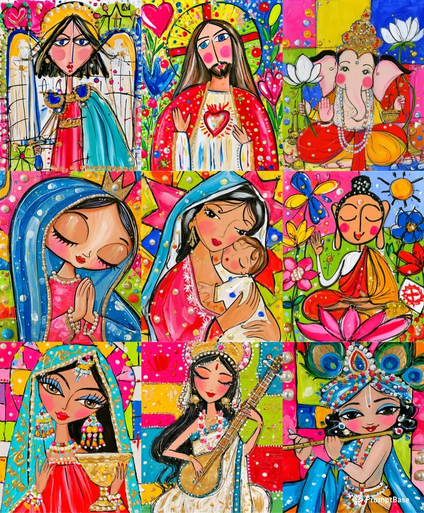 Colorful Sacred Folkpop Art