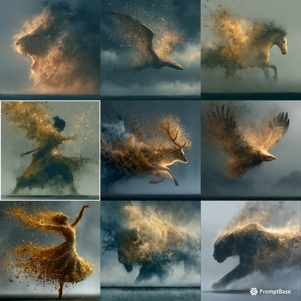 Cinematic Golden Particle Art