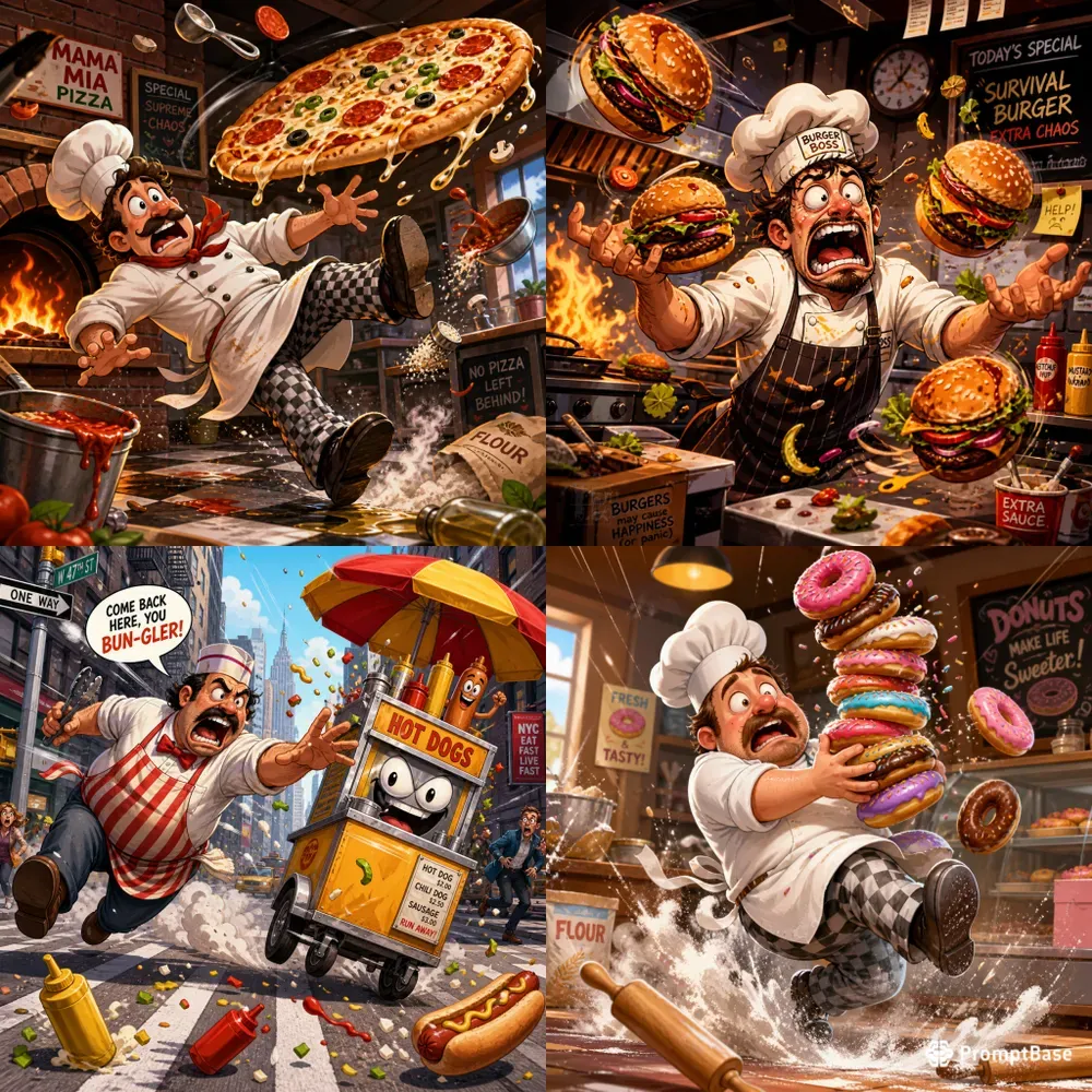 Highenergy Cartoon Chaos Food