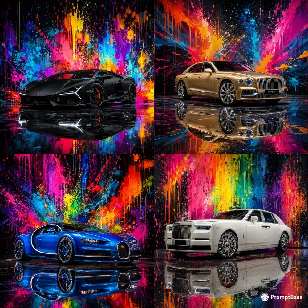 Luxury Cars Neon Art Collection Packs