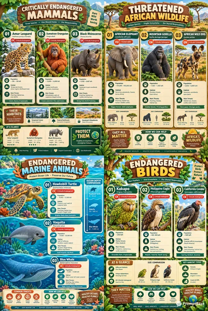 Endangered Animals Charts