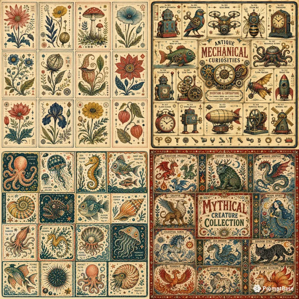 Handcrafted Vintage Glyph Atlases