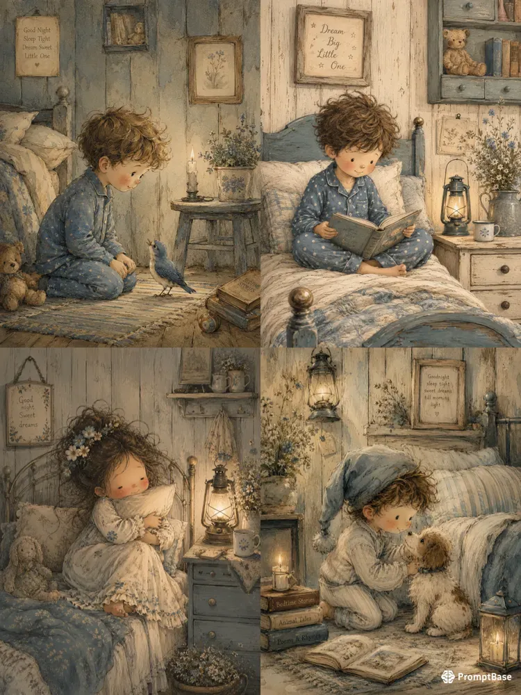 Vintage Bedtime Cozy Kids Junk Journals