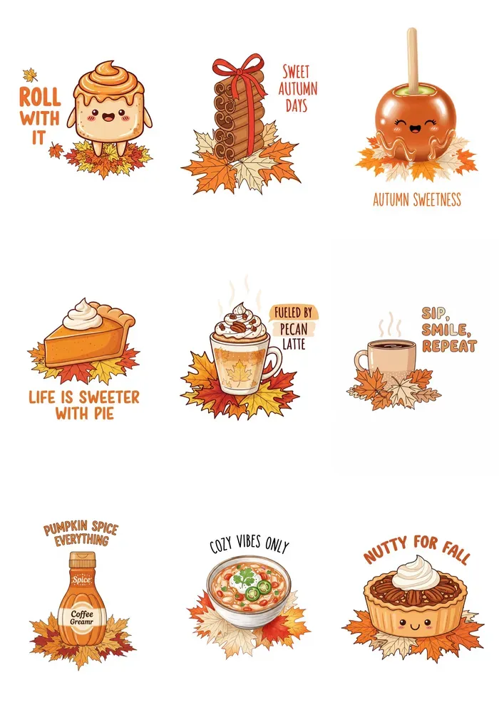 Autumn Food Print Designs For Apparel