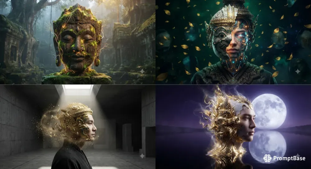Surreal Thai Khon Mask Persona Art