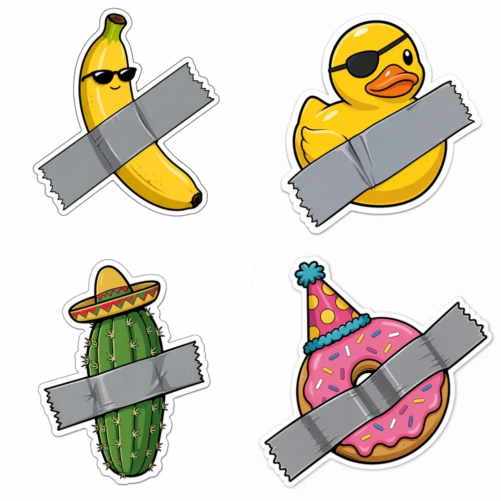 Parodies Of Maurizio Cattelans Stickers