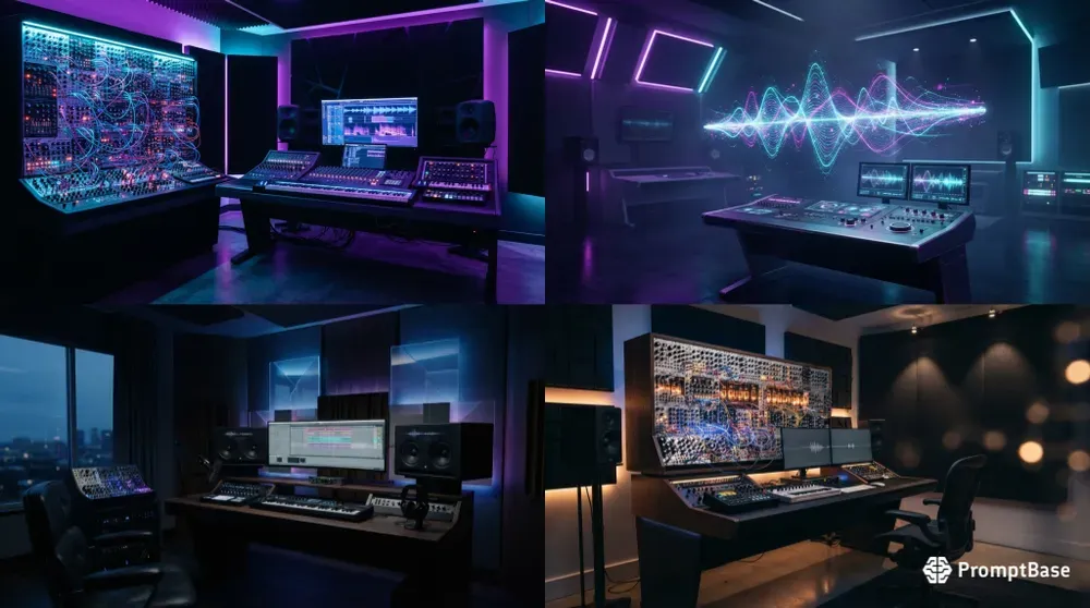 Futuristic Music Studio Backgrounds