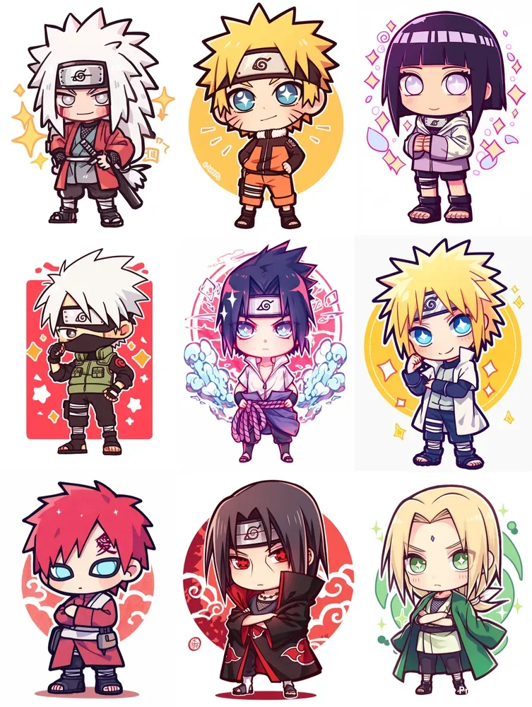 Naruto Chibi Character Illustrations