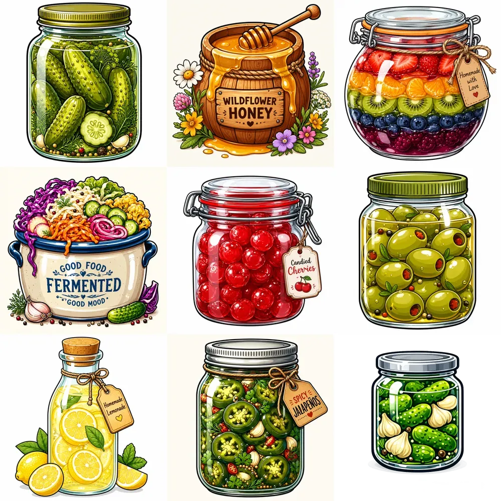 Whimsical Pantry Treasures Stickers