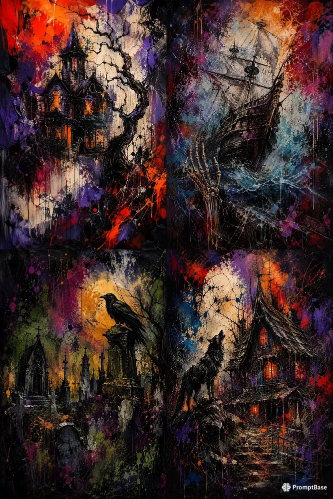 Premium Abstract Halloween Wall Art