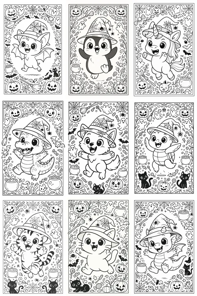 Kdp Halloween Cute Animal Coloring Pages