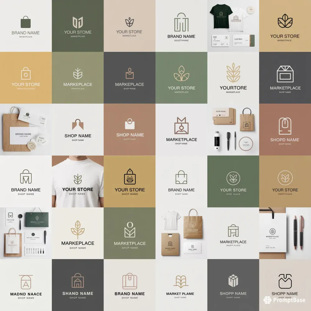 Modern And Minimal Online Shop Logos
