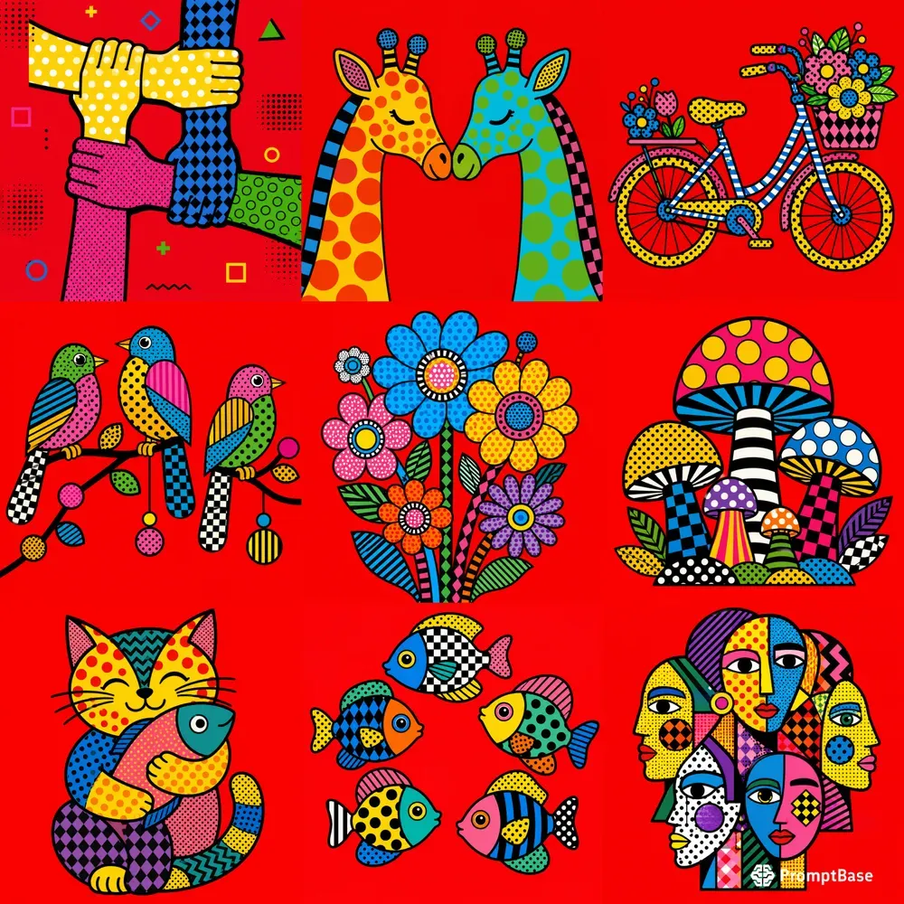 Bold Pop Art Pattern Illustration Kits