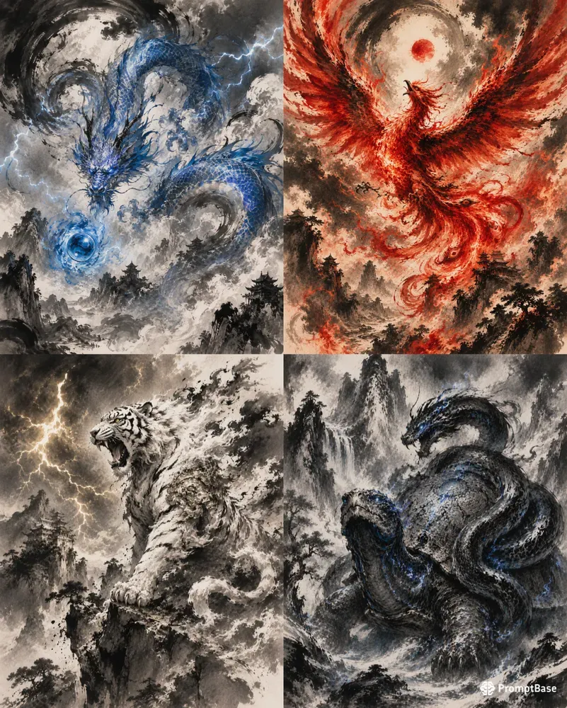 Celestial Four Guardians Ink Collections