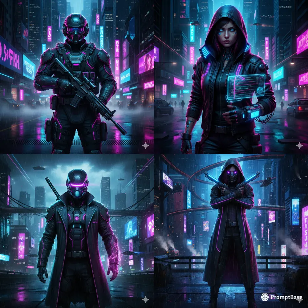 Cyberpunk Cinematic Character Poster Gens