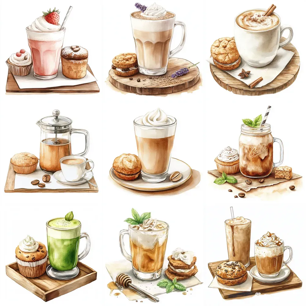 Sweet Coffee And Bakery Delight Cliparts