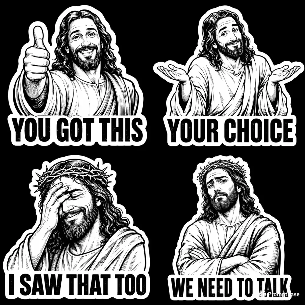 Humorous Jesus Christ Stickers