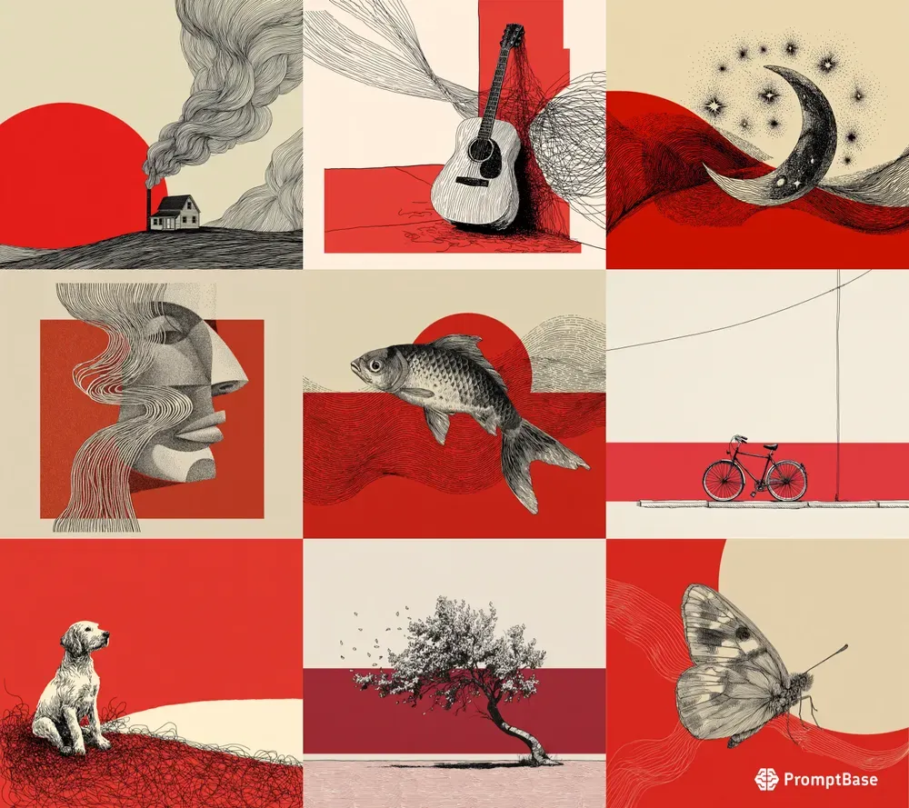 Woven Line Mythic Symbol Art