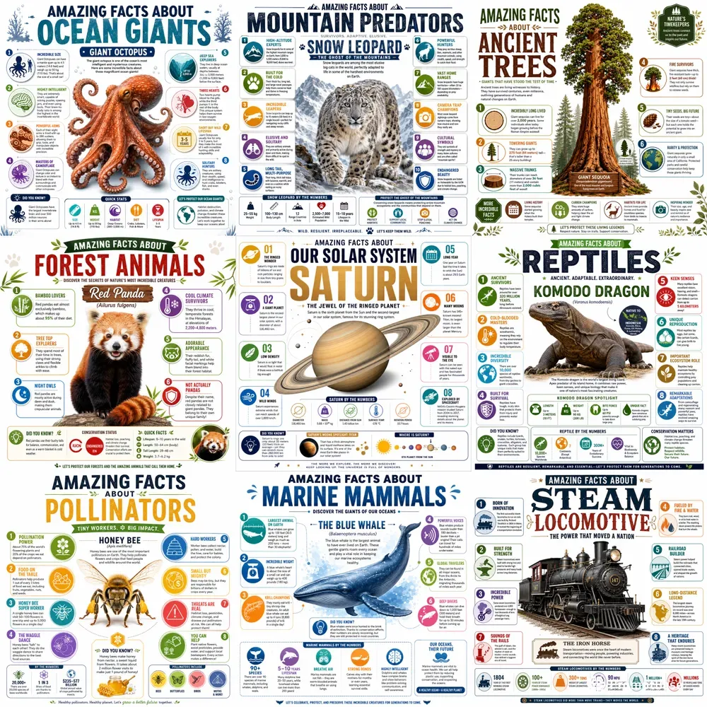 Educational Facts Infographic Kits