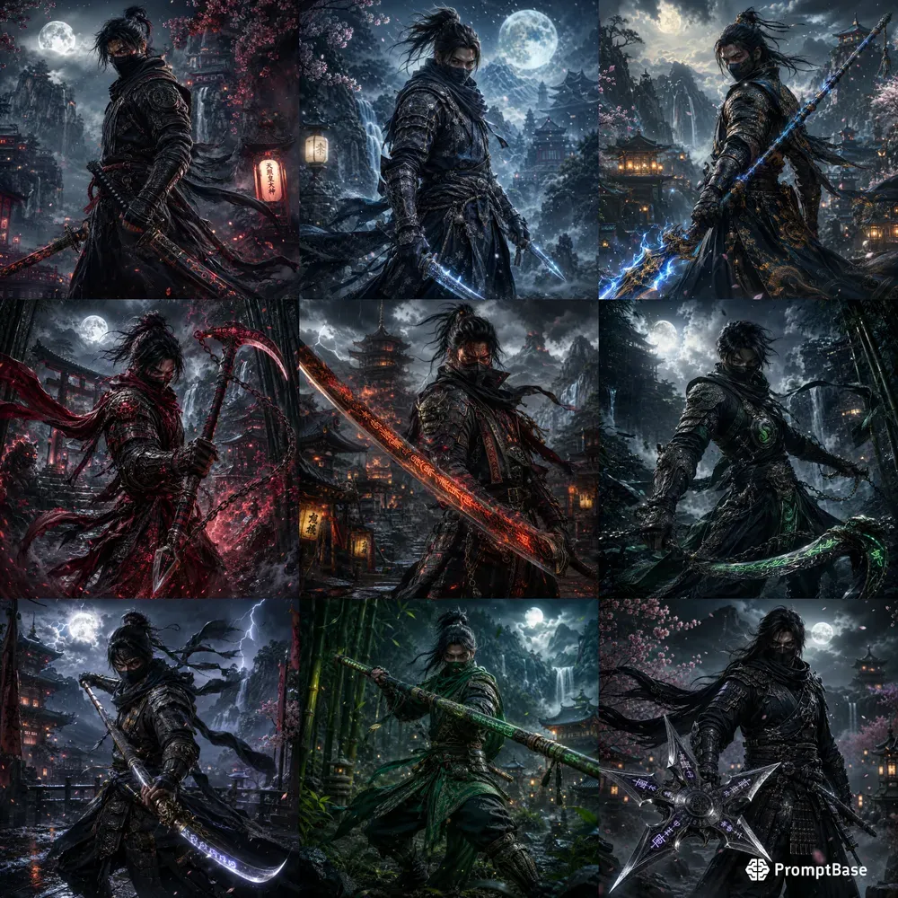 Epic Ninja Warriors With Weapons Mastery