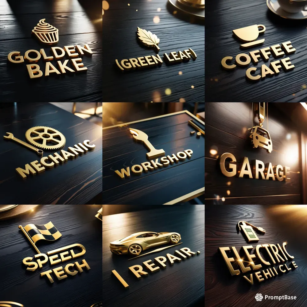 Golden Metallic Logos